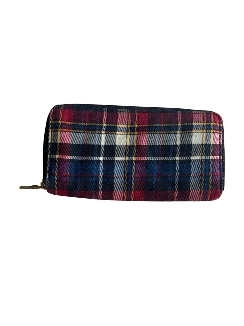 3 FOR $10 ARDENE Plaid Zip Wallet in Red, Navy & Cream - Picture 2 of 5